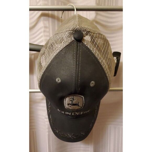 John Deere Grey  Black Snapback Hat‎ Deere Country Baseball Cap - Picture 2 of 6